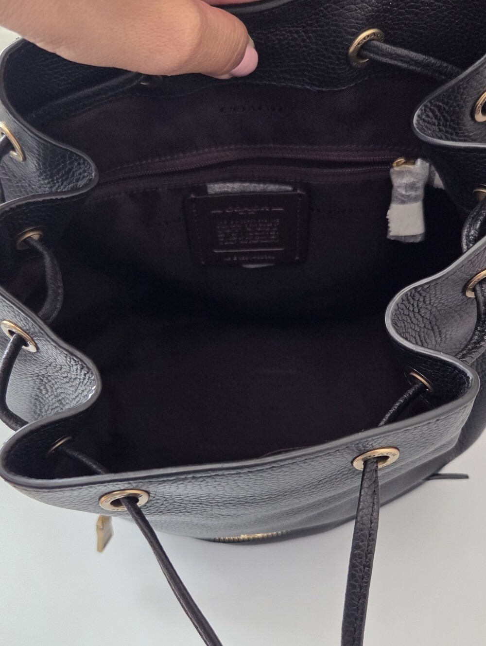 Coach Evie Black Pebbled Leather Backpack - Picture 5 of 11